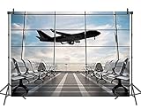 Ruini Fotohintergrund für Flughafenterminal, Flugzeug, Abflug, Flughafen, Lounge, Party, Dekoration, Banner, 2,4 x 1,8 m