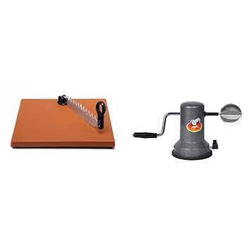 Anjali Fantastique Flexie Stainless Steel Vegetable Cutter & Anjali - CO.03 Sleek Stainless Steel Vacuum Base Coconut Scrapper, Black