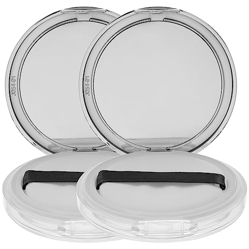 FRCOLOR 2pcs Powder Compact Container, Empty Makeup Loose Powder Case with Puff and Elasticated Net Sifter