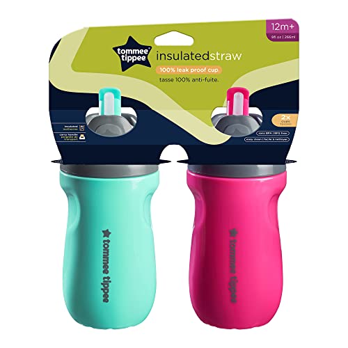 image for Tommee Tippee Insulated Spill-Proof Straw Cup, 12 Months+, 9oz, Toddle