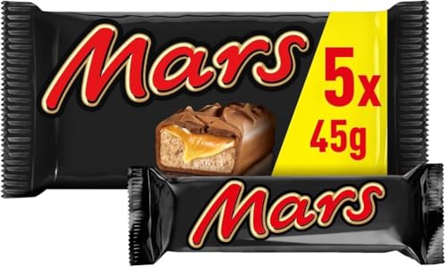 Mars Barrita de Chocolate con Leche, crema de turrón y caramelo, 5 x 45g