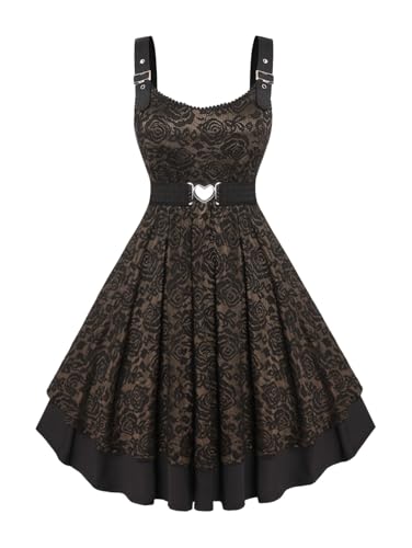 Image of Rosegal Women Plus Size Retro Lace Belt Party Cocktail Dress