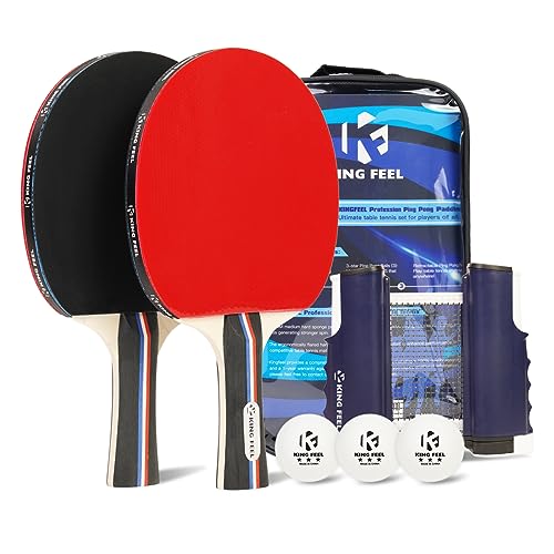 Kingfeel Tischtennis-Set mit einziehbarem Netz