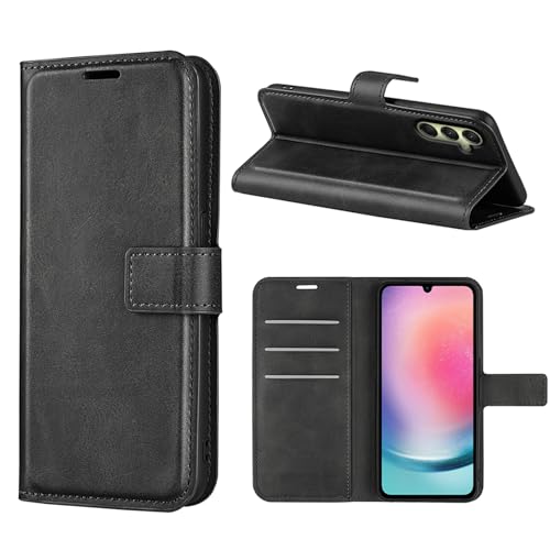 Kezaizhe Flip Case For Samsung A16 Wallet PU Leather Magnetic Protective Mobile Phone Case for Samsung Galaxy A16 5G A166B 4G A165F Folio Book Cover with Stand (Black)