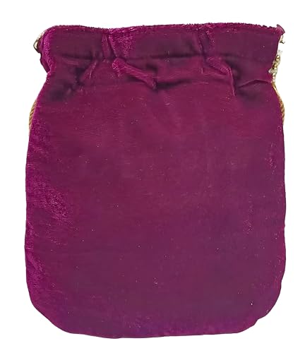 Amerie Fashions Women's Embroidered Leaf Potli Bag Purse for Party Wedding - Image 4