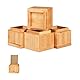 Relaxdays Möbelerhöher 4er Set, Erhöhung um 8,5 cm, für Tische, Stühle und andere Möbel, HxBxT 10x11,5x11,5 cm, Natur