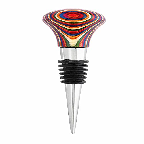 Totally Bamboo Baltique Marrakesh Collection Wine Bottle Stopper, Multicolor Leak-Proof and Reusable Wine Saver, Preserves Beverage Freshness