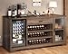 HSH Large Coffee Bar Cabinet with Wine Fridge Space, Mini Fridge Cabinet with Beverage Liquor Cooler Storage, Farmhouse Buffet Sideboard Table for Home Kitchen Dining Room, Rustic Oak, 70.9 Inch