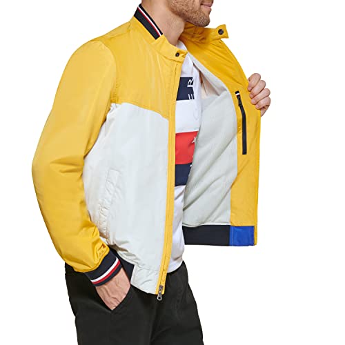 Image of Tommy Hilfiger Men's Lightweight Varsity Rib Knit Bomber Jacket