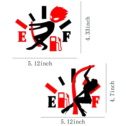 Car Fuel Tank Cap Decal Decal Vinyl Sticker Funny Sticker Boy, Girl Adjust Fuel Gauge, Fuel Gauge Empty Car Sticker, Truck, Car Decal, Female Pattern 2 Male Pattern 2, Total 4Pcs #TOP5
