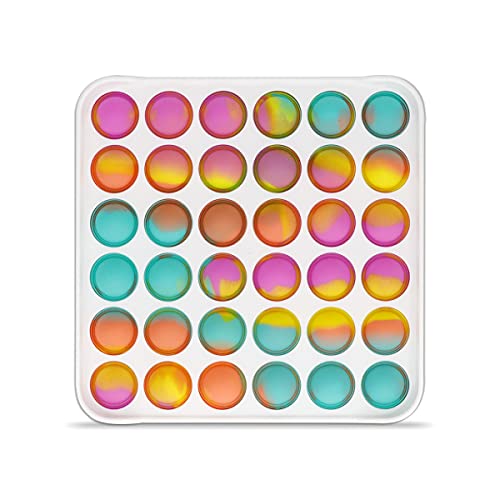 Push Pop Fidget Toy, Push Pop Bubble Fidget Sensory Toy, Bubble Popper Anxiety Relief Autism Toy, Silicone Figetget Toy for ADD ADHD, Popping Fidget Novelty Gift for Kids Adults(Square)