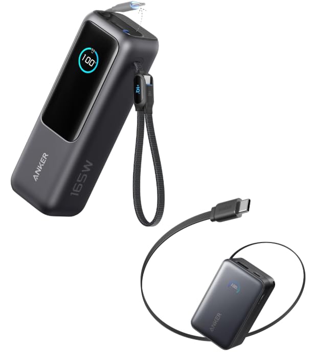 Anker Nano Power Bank 10 000mAh Portable Charger with 2 3 ft InstaCord Retractable Cable Anker Laptop Power