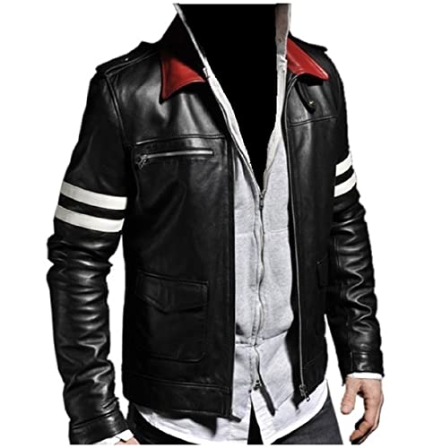 Dragon Patch Alex Gaming Mercer Jacket for Mens | Prototype Black Mens Leather Jacket