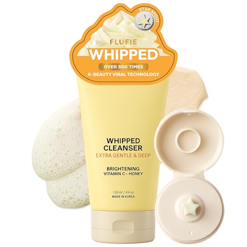 Flufie Whipped Facial Cleanser with Vitamin C & Honey &ndash; Brightening, Hydrating, Soothing & Pore...