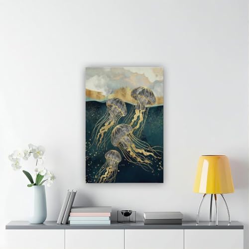 Méduse murale decoration tableau ocean abstrait 40x61 cm - 6