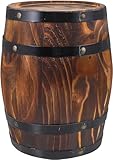 Wood Wine Barrel Whiskey Barrel Bucket Vintage Flower Planter Container Water Wishing Well Pail for Home Kitchen Bar Summer Party Decoration