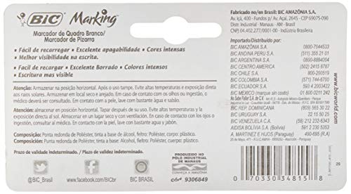 Pincel Marcador de Quadro Branco BIC Marking, Verde, Recarregável, Ponta Redonda e Resistente, 90420