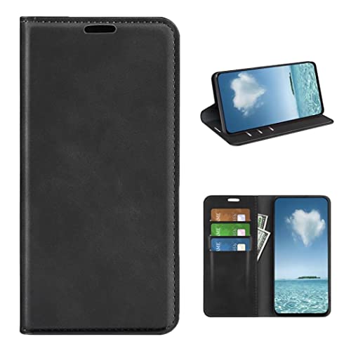 Coque Huawei Pura 70 Pro en cuir véritable ultra-mince et élégant avec fente pour carte noire
