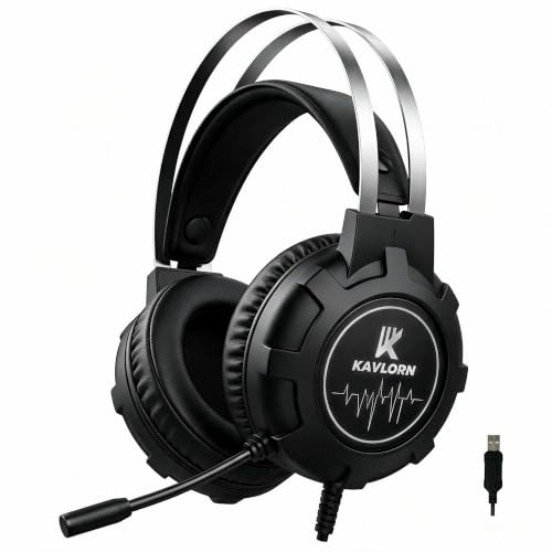 K KAVLORN Gaming Headset,Comfortable Gaming Headphone: 7.1 Surround Sound