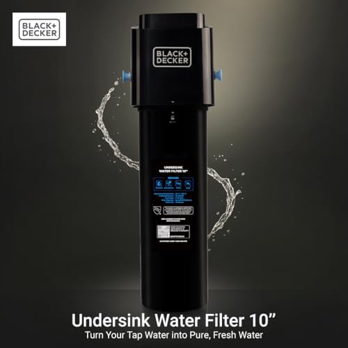 Image of BLACK+DECKER Undersink Water Filter 10'' | Reduces CHLORAMINE,Chlorine, Lead, PFAS, Bad Taste, Odor | Under Counter Water Filter Direct Connect to Kitchen Faucet | NSF /ANSI 42 Certified | 1 year