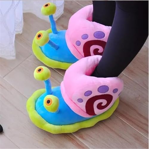 LIZIFIMO Girl's Winter Cute Gary Snail Slippers Women Lovely Cartoon Snail Slippers Female Couples Warm Home Cotton Slippers Flat Flip Flops Plush Shoes3