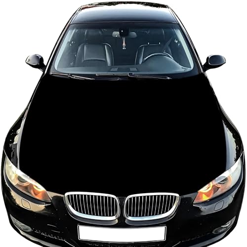 Solid Black Car Hood Cover Durable Weatherproof Universal Fit Car Cover for All Seasons Protection Custom Fit for Cars Trucks SUVs (Black)