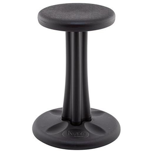 Kore Pre-Teen Wobble Chair - Flexible Seating Stool for Classroom, Home & School, ADD/ADHD - Made in USA - Age 10-11, Grade 5-6, Black (18in)