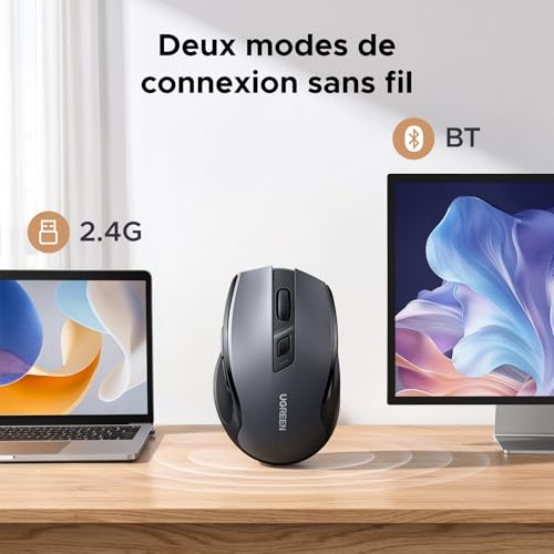 Ratón Ugreen MU006S Bluetooth 5.4 4000 DPI 6 boutons sans fil - vue 5