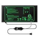 MaxEarn Tapis Chauffant pour Semis 50W, 52×25cm Tapis Chauffant Plante avec Thermostat＆Sonde NTC, Imperméable Température Coussin Chauffant avec Contrôleur pour Germination des Graines, Reptile, Serre