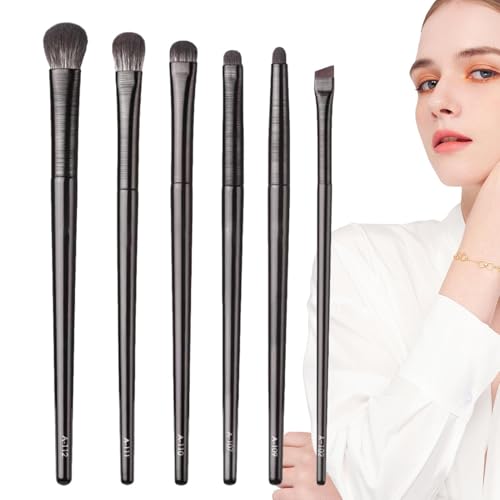 Juego De Pinceles Para Sombras De Ojos | 6 Piezas Juego De Herramientas Para Difuminar Cejas,Set De Brochas De Maquillaje Para Sombras - Para Viaje Gym Bodas Y Regalo Para Mujeres Y - imagen 8
