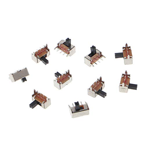 KAIXINXIN 10 Pcs Toggle Vertical Slide 1P2T 3 Pin 3mm Shank for PCB Mount SK12D07-V