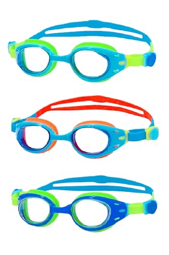YUENREE 3 Pack Kids Swim Goggles Ages 6-12 Anti-Fog UV Protection