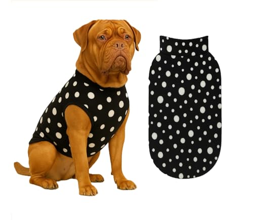 Image of The Pets Company Dog Winter Coat Jacket, Clothes, Windproof, Light Weight, Washable, Ultra Warm Thick Fleece Lined Dog Vest for Cold Weather Protection, (Polka Black Cherry, XX-Large - 30 Inch)
