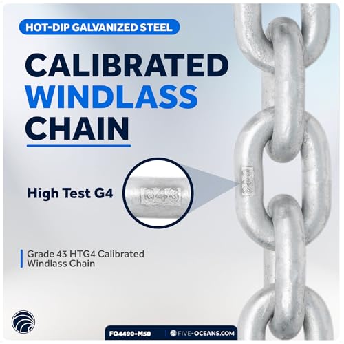 image for Five Oceans Marine Grade Windlass Anchor Chain for Boats, 5/16 inch x 
