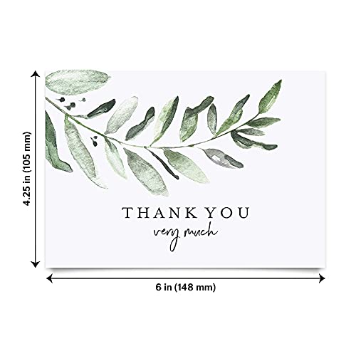 Bliss Collections Thank You Postcards, Rustic Greenery, Cards For Weddings, Receptions, Baby Or Bridal Showers, Birthdays, Graduations, Parties, Celebrations Or Special Events, 4"X6" (50 Cards) #TOP5