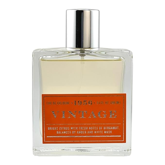 Tru Fragrance 1956 VINTAGE Eau De Cologne, Citrus Amber Bergamot White Musk, 3.4 Fl Oz, Spray