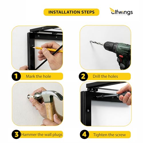 Image of Foldable Wall Mount Cloth Drying Stand | Heavy Load Capacity: Up to150 Kg | Dress Drying Hanger and Nylon Rope Metal Pipe | (Black)