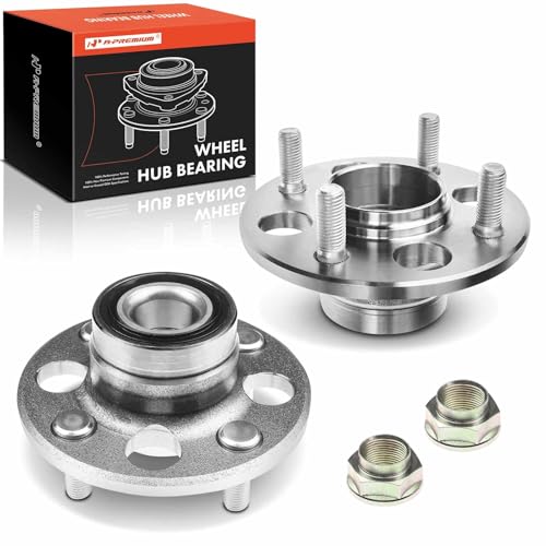 A-Premium 2 x Rear Wheel Bearing and Hub Assembly with 4-Lug Compatible with Honda Civic 1985-2000, Civic del Sol 1993-1997, CRX 1988-1991, Wagovan 1986-1987, Acura EL 1997-2000 by A-premium - Used condition - CA$40.91