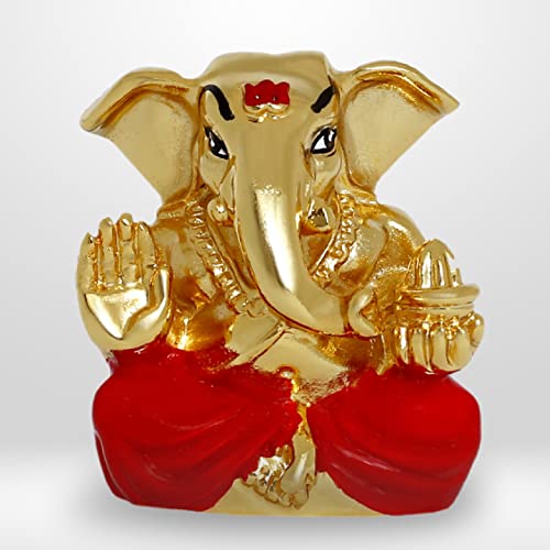 Image of Neodrift Ganesh Idol for Car Dashboard (Real 24kt & 999 Silver Plated, Dual-Tone Gold & Silver) (Model ND06) - Enhance Your Drive