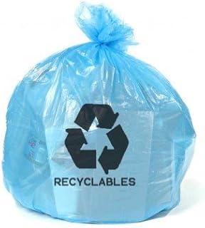 North American Plasics Blue We Recycle Can Liner 33 Inches x 40 Inches 22 HD 250 Per Case