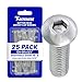 1/4-20 x 3/4" Button Head Socket Cap Screws 18-8 Stainless Steel, Quantity 25, Allen Hex Drive by Fastenere