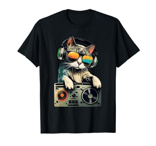 DJ Cat in Sunglasses T-Shirt