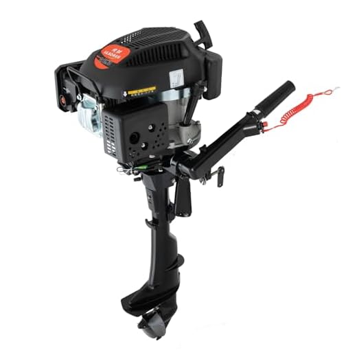HANGKAI Outboard Motor,6 HP 4-Stroke Outboard Motor Engine Fishing Boat Motor Air Cooling System Durable Cast Aluminum Construction for Superior Corrosion Protection