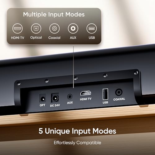 Image of Mivi Fort H160 Soundbar, [Newly Launched]- 160 Watt Home Theatre Sound Bar, 2.1 Channel, 2 in-Build Speakers and 1 External Subwoofer, Multiple EQ & Input Modes, Made in India Soundbar for TV