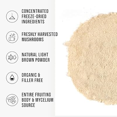 Organic Lions Mane Mushroom Powder Fruiting Body Superfood Freeze-Dried Unflavored Natural Polysaccharides for Smoothies Coffee Supports Brain Focus Energy Vegan Gluten-Free Non-GMO, 9 oz (255g)