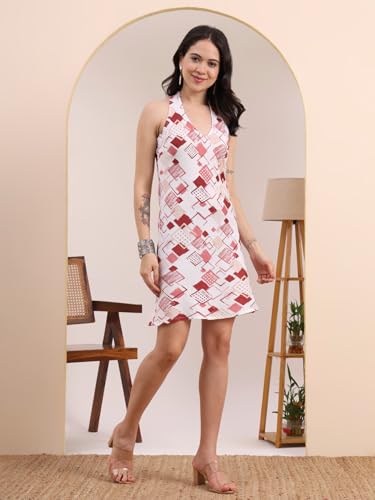 Image of Yash Gallery Women's Rayon & Cotton Cambric Zig-Zag Printed Regular Fit A-Line Kurta for Women