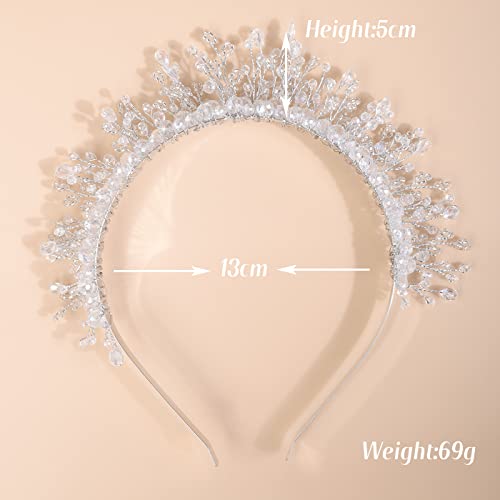 Tiara de cristal para bodas Kercisbeauty y joyería de plata fina para cabello de fiesta 6