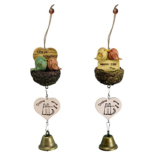 Campanas de Viento Feng Shui, 2 Piezas Carrillon de Viento Exterior, Carillón de Viento, Decoracion Jardin, para Balcón, Jardín, Regalos de Decoración del Hogar Al Aire Libre Cover