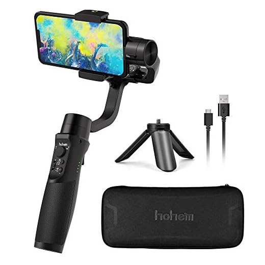 Hohem iSteady Mobile Plus, 3-Axis Handheld Gimbal Stabilizer for Smartphones, iPhone Smartphone Gimbal, for iPhone Xs Max Xr X 8 Plus Android Smartphones for Youtuber, Video Blogger [2019]