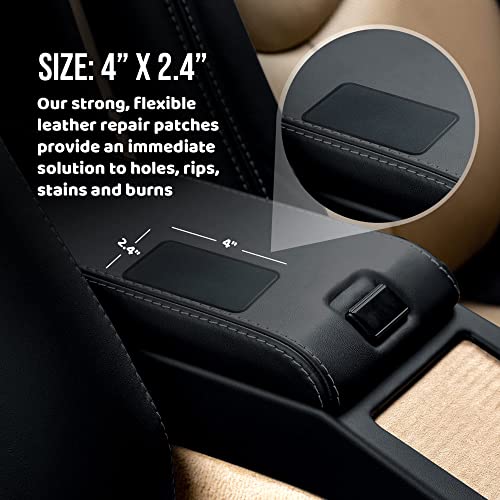 Mastaplasta Instant Self-Adhesive Premium Leather Repair Patch. Color: Mid-Brown Leather 4In X 2.4In /10Cm X 6Cm. Upholstery Quality Adhesive Patch For Sofas, Car Interiors, Bags & More #TOP1